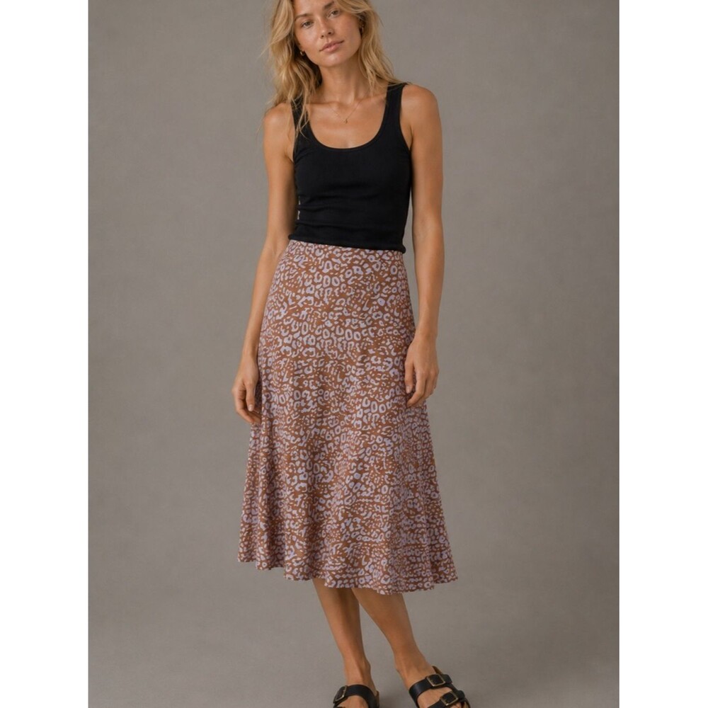 NWT Motel Rocks Leopard Print Satin Slip Midi Skirt Women’s Small Y2K